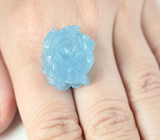 Крупный! Резной аквамарин 36,53 карата