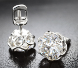 Пусеты с муассанитами 3,65 карата