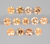 Набор из 13 спессартинов гранатов 2,13 карата