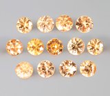 Набор из 13 спессартинов гранатов 2,18 карата