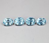 Редкий набор из 4 синих шпинелей 0,91 карата