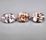 Редкий набор из 3 гранатов со сменой цвета 4,12 карата