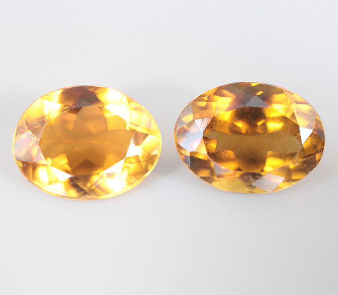 Редкая пара ярких желтых турмалинов 3,93 карата