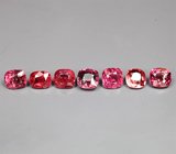 Набор из 7 красных шпинелей 3,56 карата