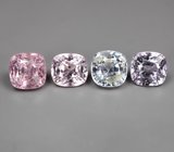 Крупный набор из 4 разноцветных шпинелей 5,36 карата