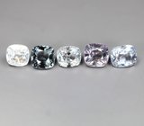 Крупный набор из 5 разноцветных шпинелей 5,55 карата