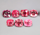 Крупный набор из 7 разноцветных шпинелей 4,28 карата