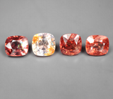 Крупный набор из 4 разноцветных шпинелей 5,61 карата