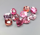 Крупный набор из 10 разноцветных шпинелей 6,42 карата