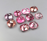 Крупный набор из 10 разноцветных шпинелей 6,42 карата