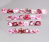 Крупный набор из 26 розовых и красных шпинелей 10,3 карата