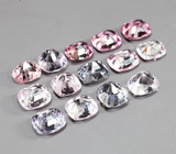 Крупный набор из 14 разноцветных шпинелей 11,27 карата