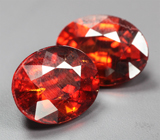 Пара оранжевато-красных цирконов  2,78 карата