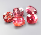 Набор из 5 красных и оранжевых шпинелей 4,03 карата