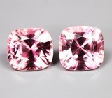 Open color grade! Пара розовато-пурпурных турмалинов высокой чистоты 7,08 карата