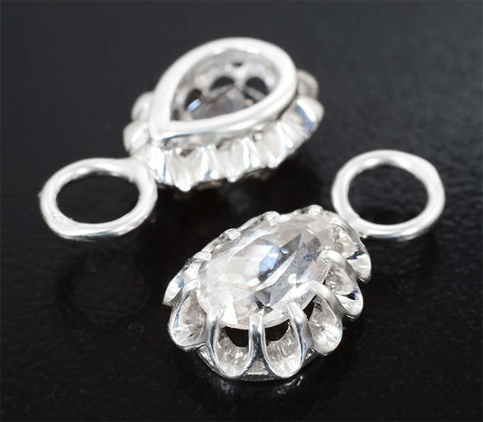 Подвесы для серег с бесцветными цирконами 5,06 карата