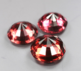 Крупный набор из 3 пиропов гранатов высокой чистоты 10,88 карата