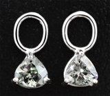 Подвесы для серег с полихромными цоизитами 1,04 карата