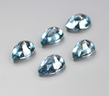Набор из 5 синих шпинелей 0,45 карата