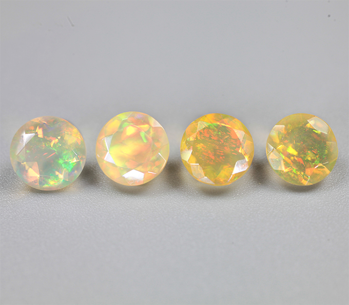 Набор из 4 ограненных эфиопских опалов 3,26 карата