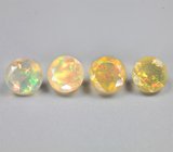 Набор из 4 ограненных эфиопских опалов 3,26 карата