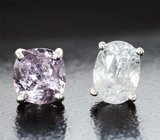 Пусеты с уральским фенакитом 1,04 карата и шпинелью