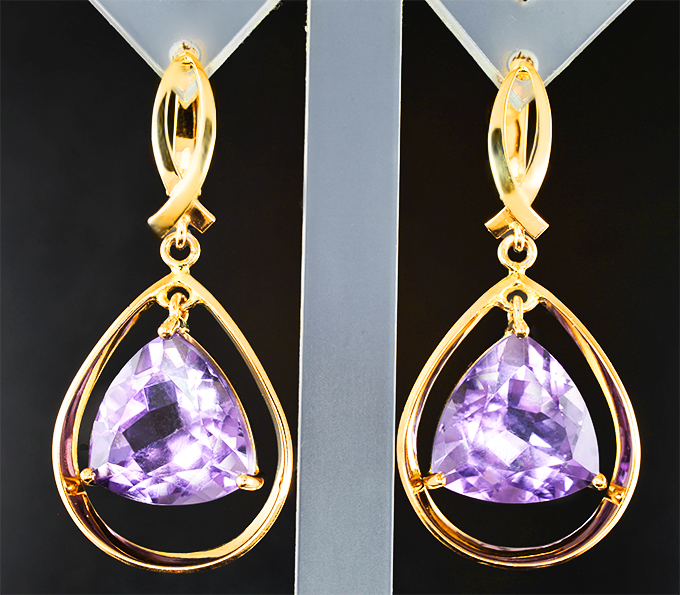Серьги с аметистами 18,2 карата