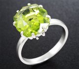 Кольцо c перидотом авторской огранки 5,75 карата