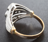 Кольцо с розовыми 1,02 карата и бесцветными сапфирами