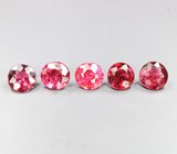 Набор из 5 рубиновых шпинелей 1,27 карата