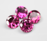 Набор из 4 родолитов высокой чистоты 4,03 карата