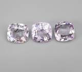 Набор из 3 пастельно-лавандовых шпинелей 3,67 карата