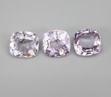 Набор из 3 пастельно-лавандовых шпинелей 3,67 карата