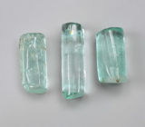 Набор из 3 уральских голубовато-зеленых бериллов 10,05 карата