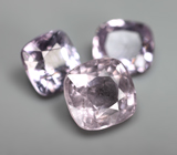 Набор из 3 сиреневых шпинелей со сменой цвета 3,85 карата