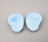 Крупная пара кабошонов голубой казахстанской бирюзы 18,95 карата