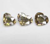 Крупный набор из 3 зеленых гранатов со сменой цвета 5,53 карата