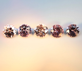 Редкий набор из 5 гранатов со сменой цвета 1,19 карата