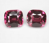 Редкая пара умбалитов гранатов высокой чистоты 7,11 карата