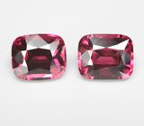 Редкая пара чистейших умбалитов гранатов 7,31 карата