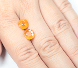 Крупная пара спессартинов гранатов цвета «фанта» 6,08 карата