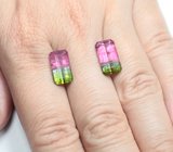 Редкая пара контрастных арбузных турмалинов 9,72 карата