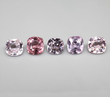 Крупный набор из 5 шпинелей высокой чистоты 4,47 карата