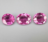 Набор из 3 пурпурно-розовых турмалинов 2,89 карата