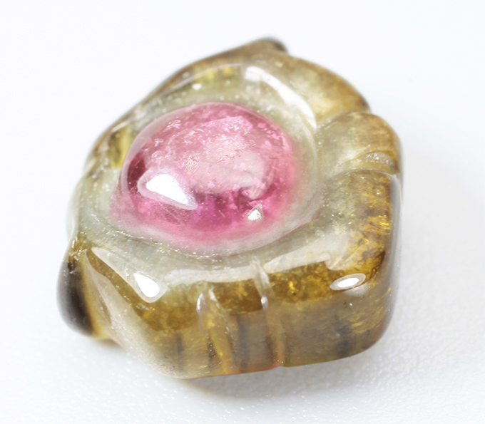 Резной арбузный турмалин 3,49 карата