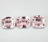 Набор из 3 турмалинов падпараджа высокой чистоты 5,46 карата