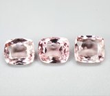 Набор из 3 турмалинов падпараджа высокой чистоты 5,46 карата